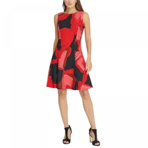 DKNY Women's Abstract Floral Fit and Flare Dress