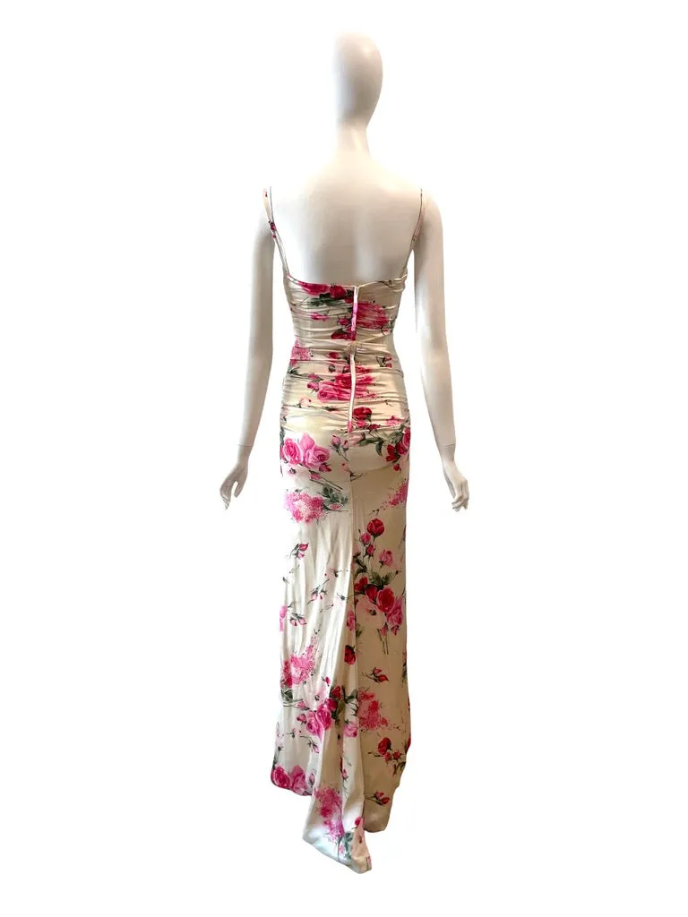 DOLCE & GABBANA Floral strapless gown