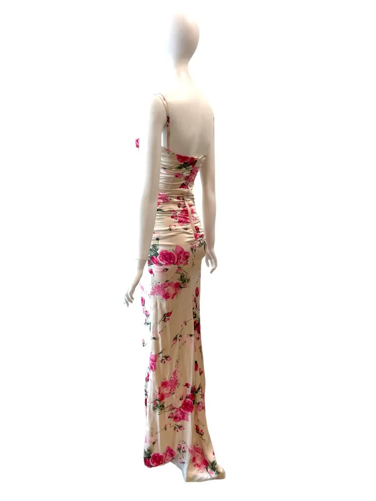 DOLCE & GABBANA Floral strapless gown