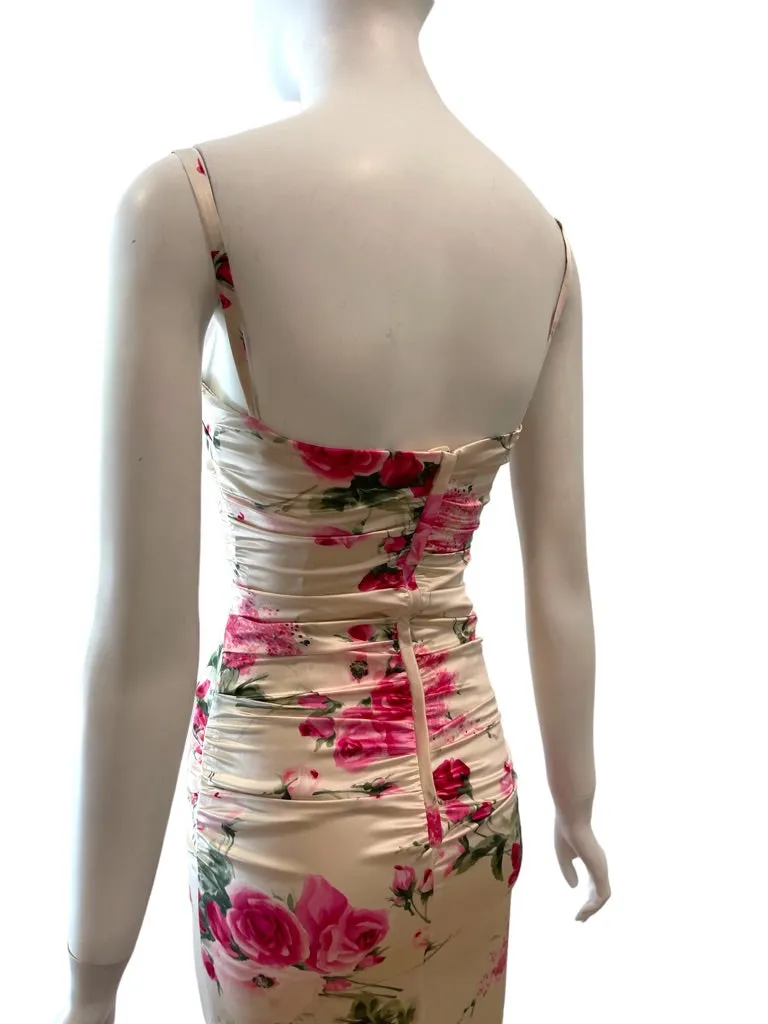 DOLCE & GABBANA Floral strapless gown