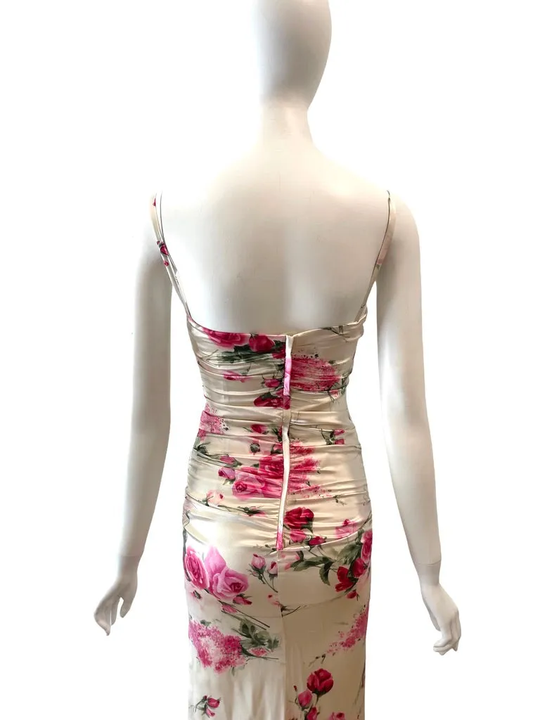 DOLCE & GABBANA Floral strapless gown