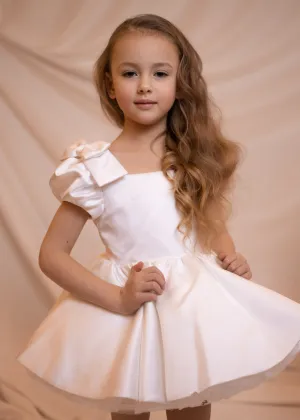 Doll dress in white satin