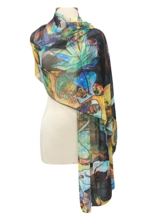 DOMINIQUE Long And Wide Sheer Shawl Stole Wrap Cover