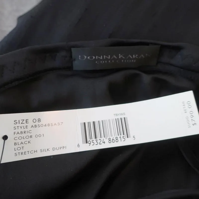 Donna Karan Collection Skirt or Strapless Dress Black Stretch Silk Size 8 NEW