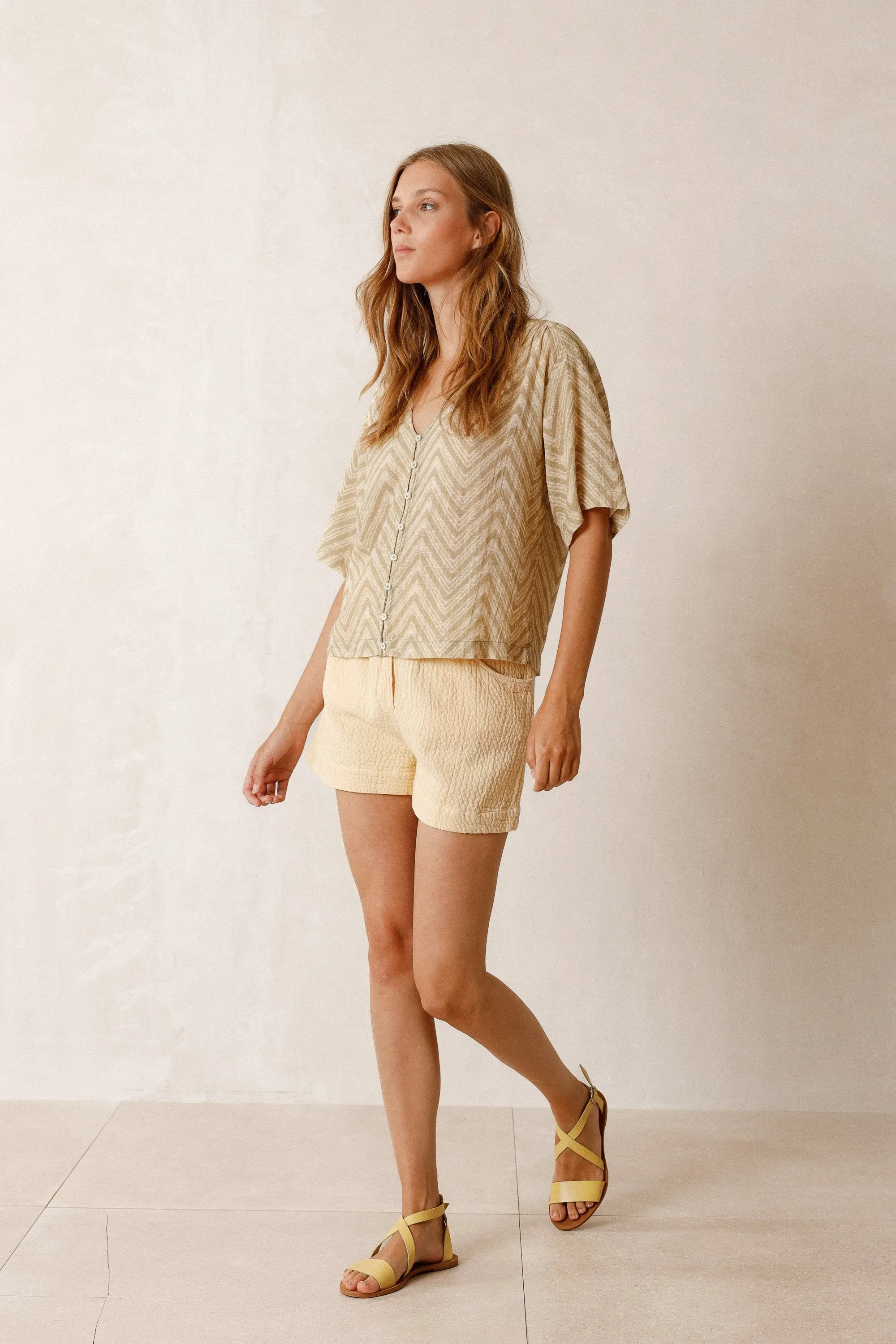 Double-Gauze Blouse Lichen