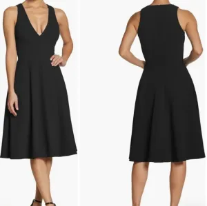 Dress the Population Black Catalina Fit &amp; Flare Cocktail Dress Size Small NWT