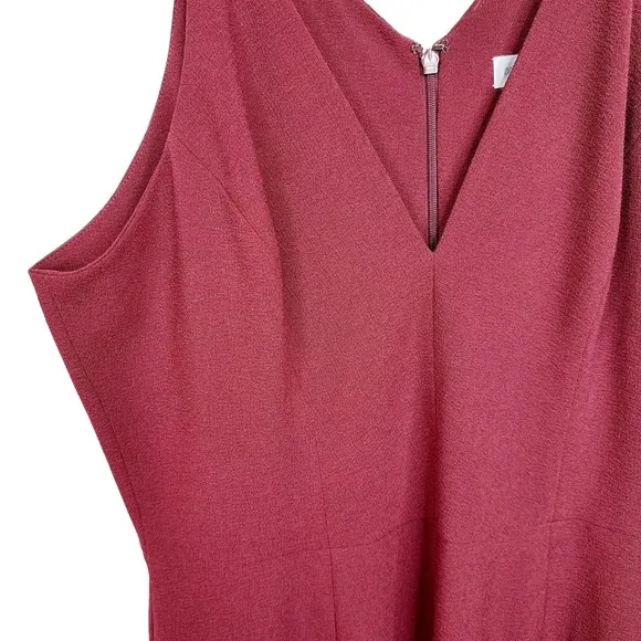 Dress the Population Lyla Midi Dress Burgundy XL Plunging Fitted Sleeveless