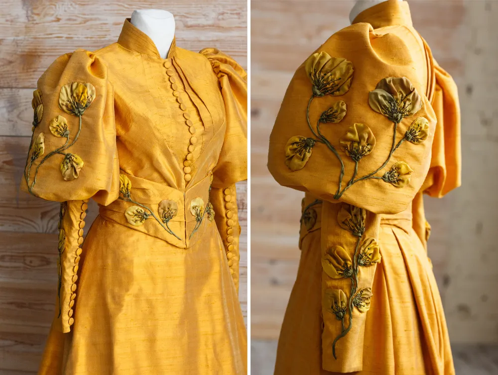 Edwardian silk Edith Cushing's Crimson Peak yellow dress