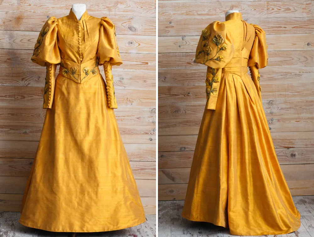 Edwardian silk Edith Cushing's Crimson Peak yellow dress