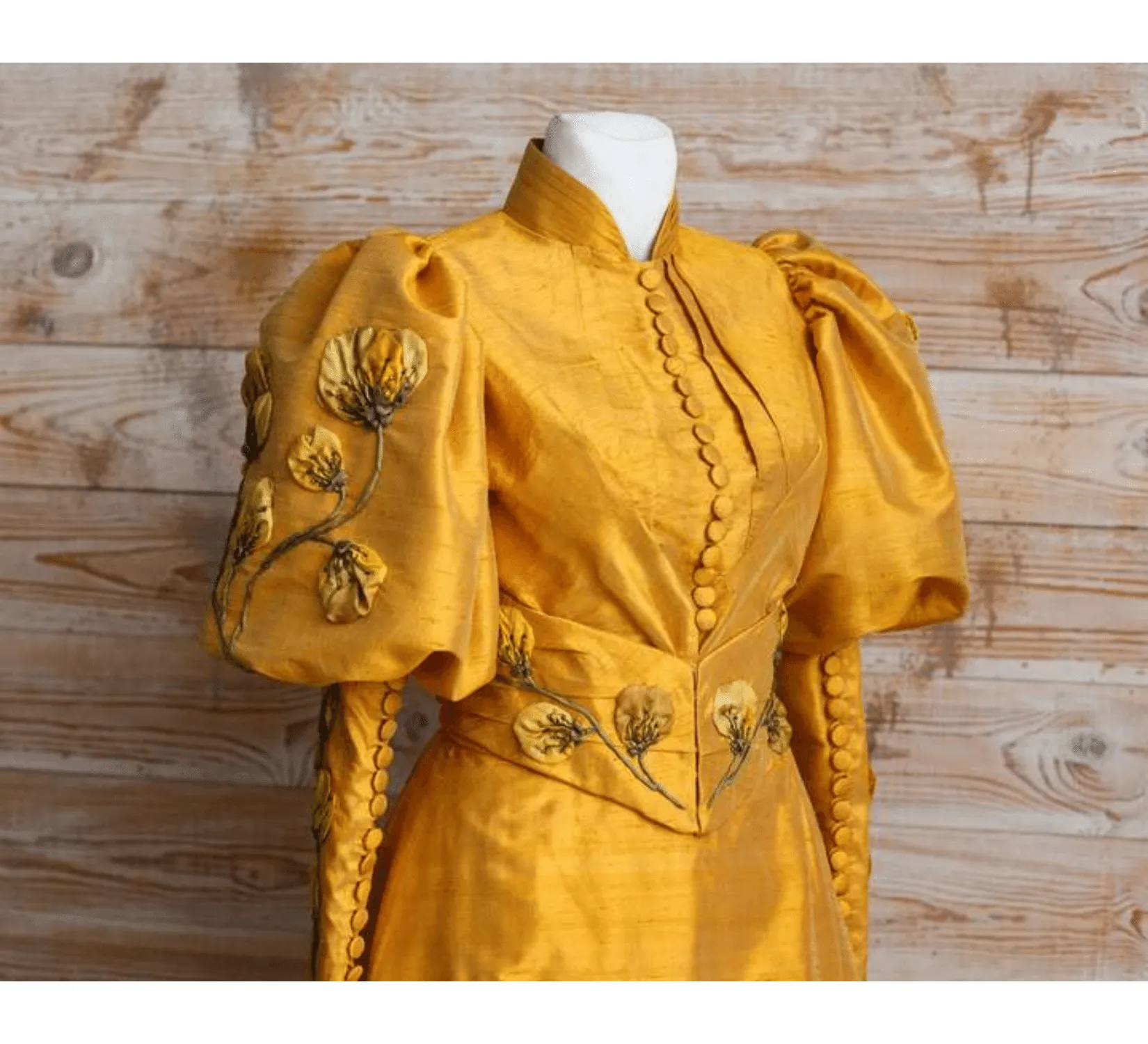 Edwardian silk Edith Cushing's Crimson Peak yellow dress