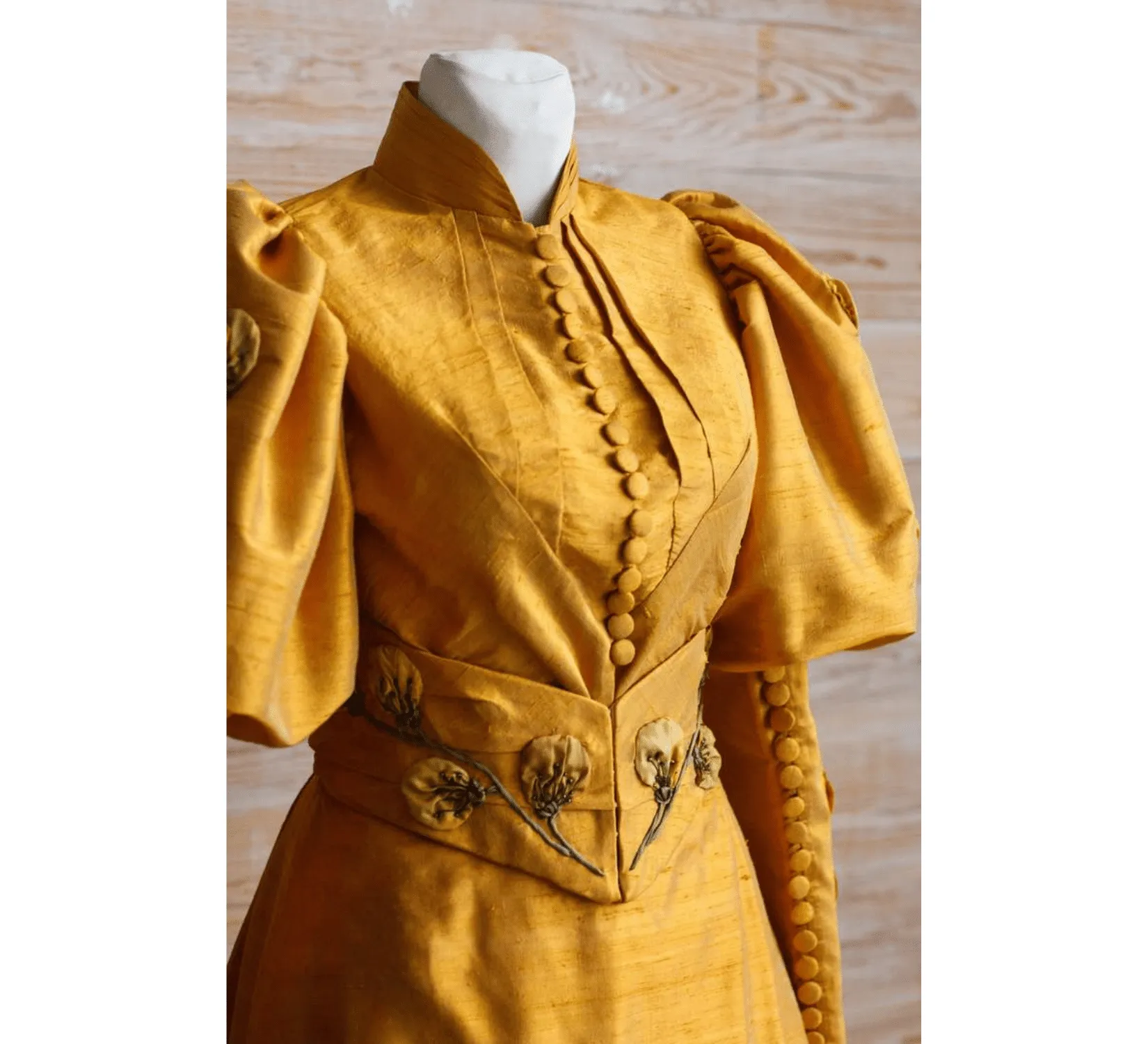Edwardian silk Edith Cushing's Crimson Peak yellow dress