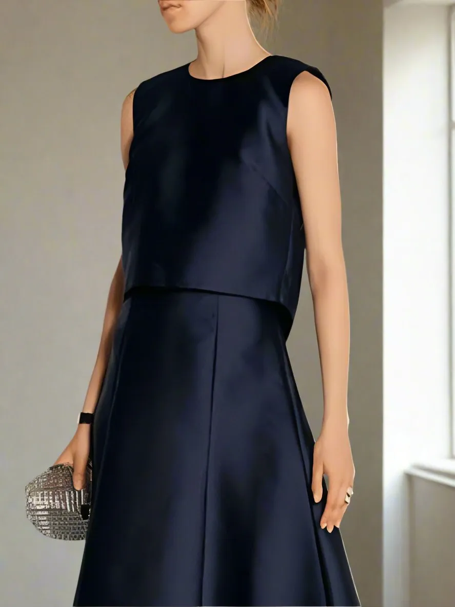 Elegant High Low Two Piece Sheath Wedding Guest Dress