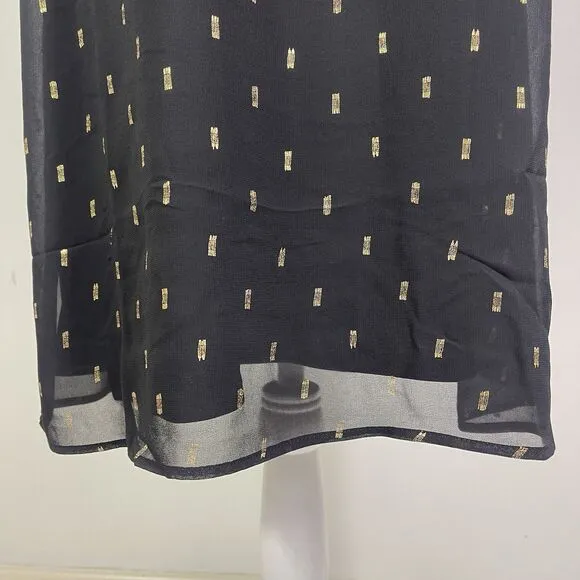 ELIZA J Black Gold Party Cocktail Sheath Short Dress Size 10 Evening Wear Date