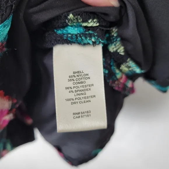 Eliza J Embroidered Black Lace Sheath Floral Tapestry Brocade Dress Size 6