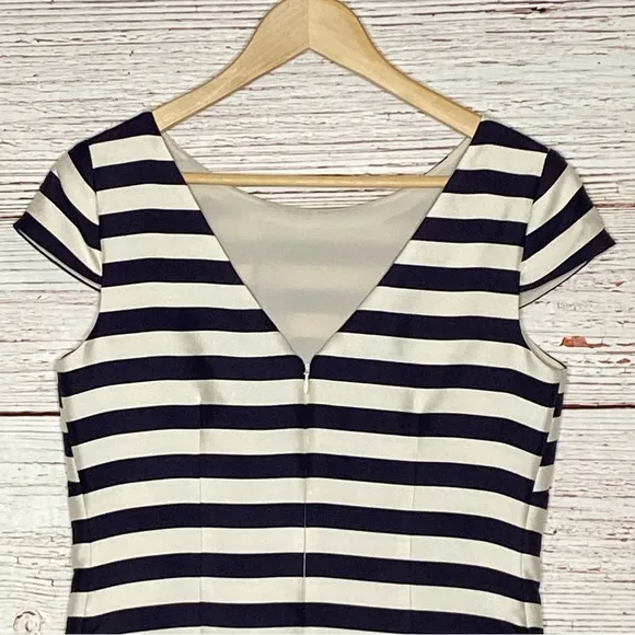 Eliza J Navy White Pink Stripe Sheath Dress Sz 4