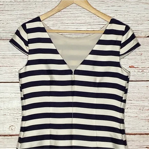 Eliza J Navy White Pink Stripe Sheath Dress Sz 4