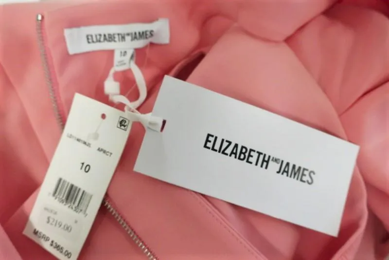 Elizabeth and James Dress Phoenix Apricot Size 10 Sleeveless Cutout Sheath NEW