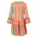Ella Dress Short - Multi Neon. Pink Orange