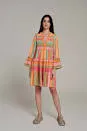 Ella Dress Short - Multi Neon. Pink Orange