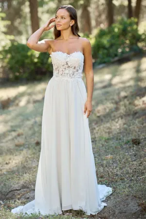Ella Rosa Size 6 BE658 Ivory/Silver Gown