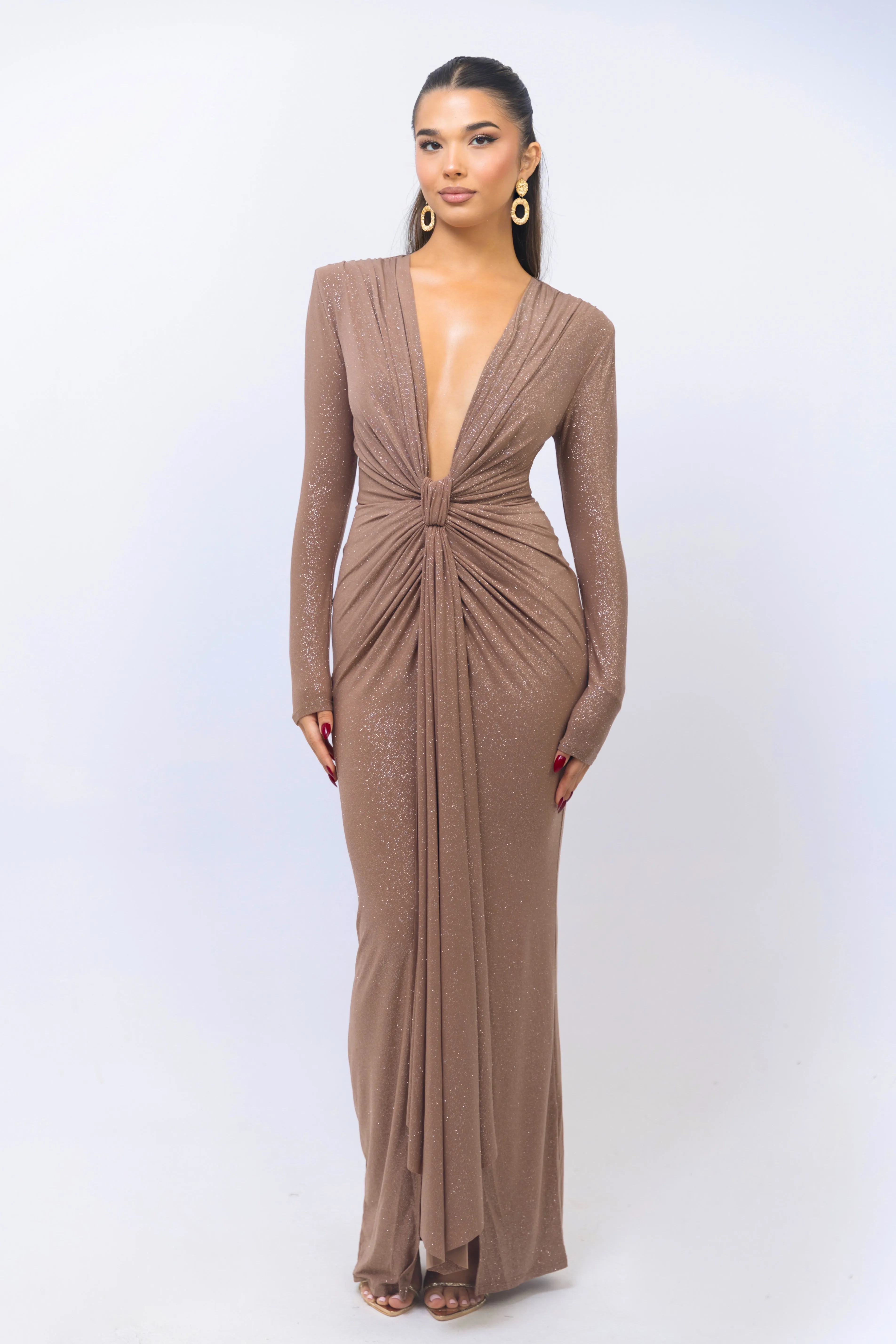 Elsa Mocha Glitter Dress