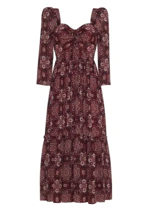 Estella Dress (Scarf Medallion Rum Raisin)