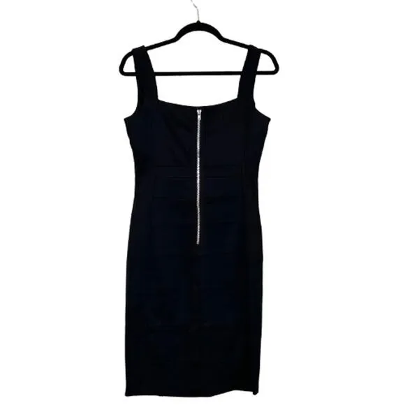 EUC Jax Sleeveless Sequin Center Panel Black Cocktail Sheath Dress. Size 8