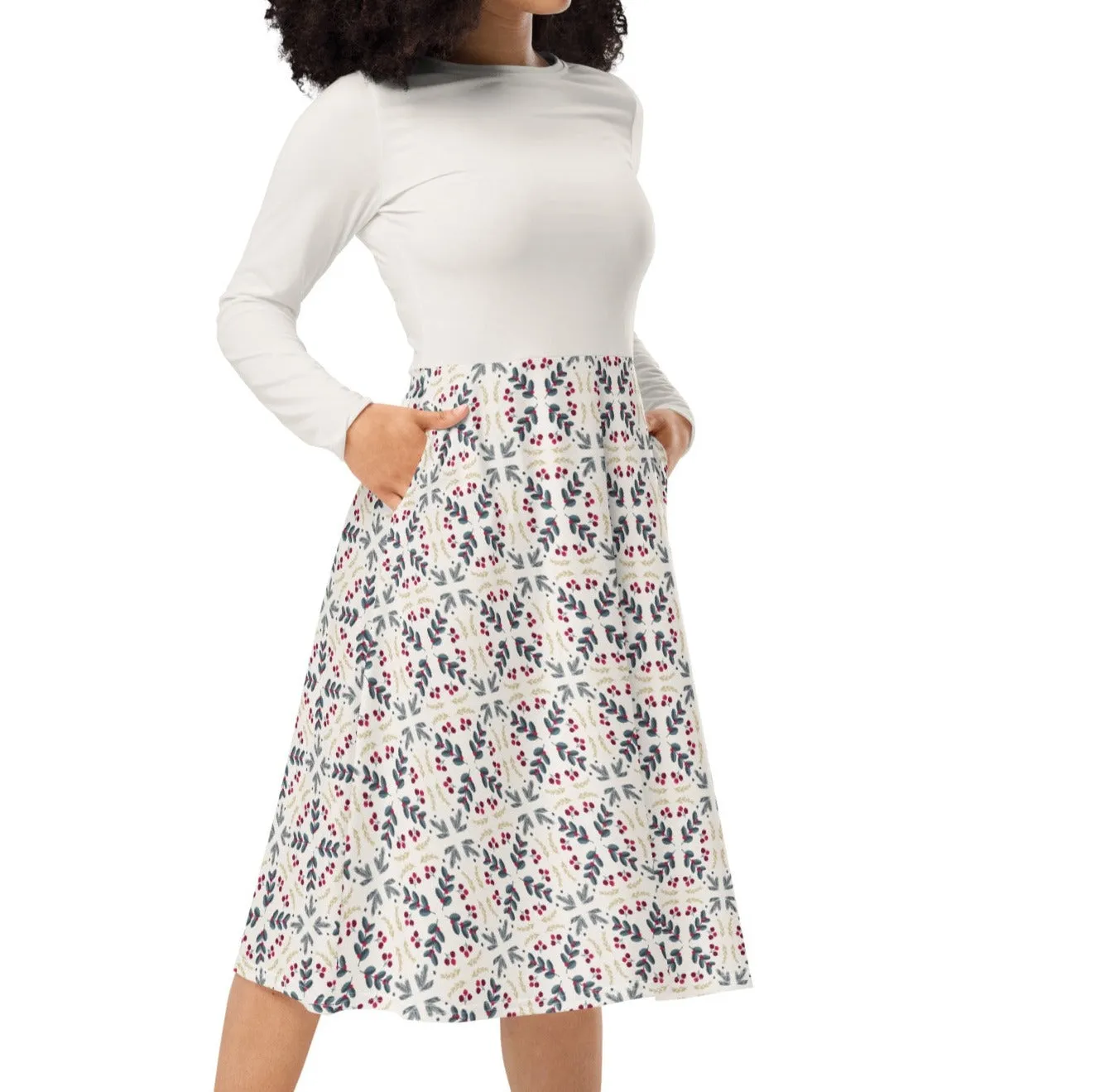 Farmhouse Christmas Midi Dress (S-6XL)