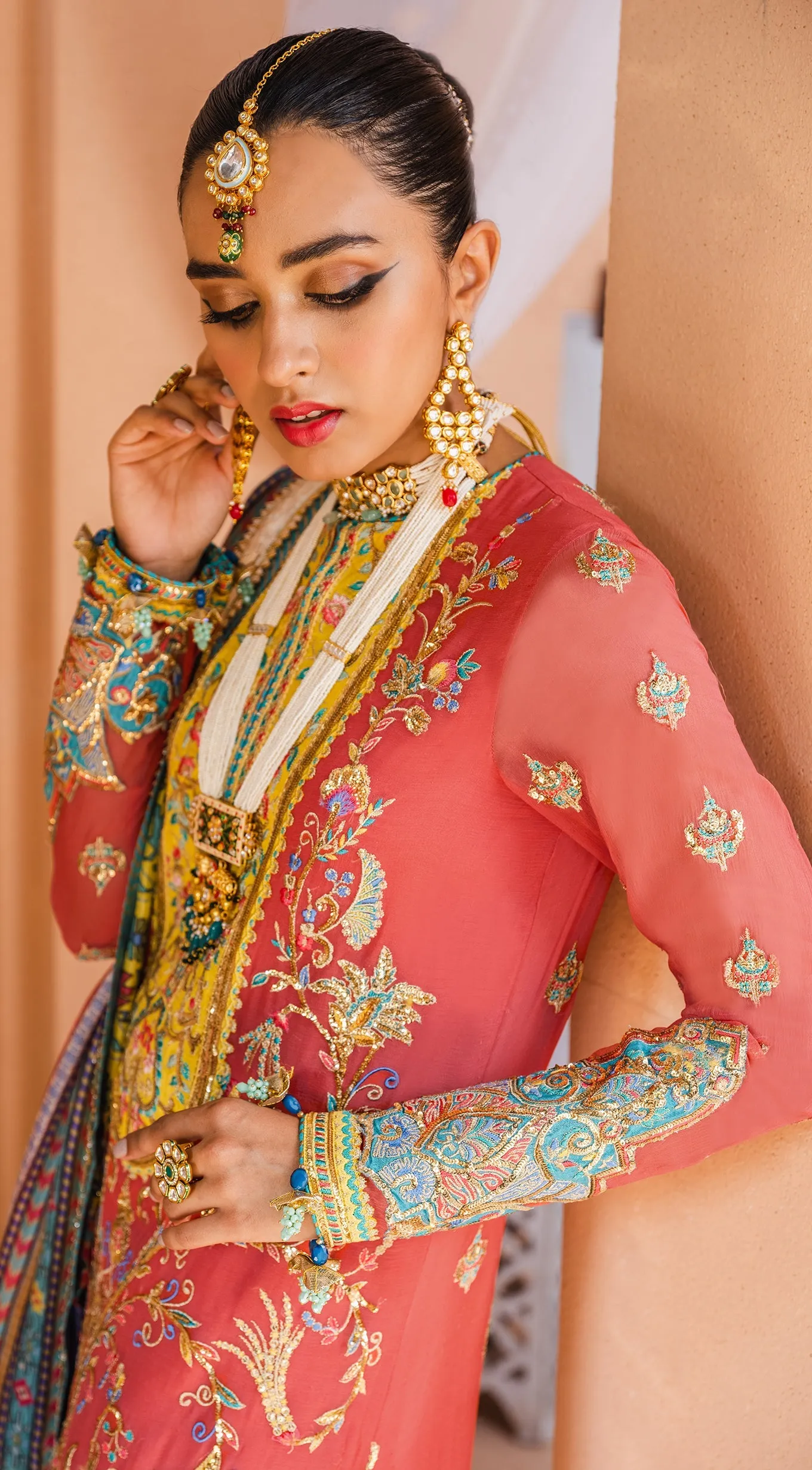 Farshi Gharara with Kameez in Hot Pink Shade #PF428