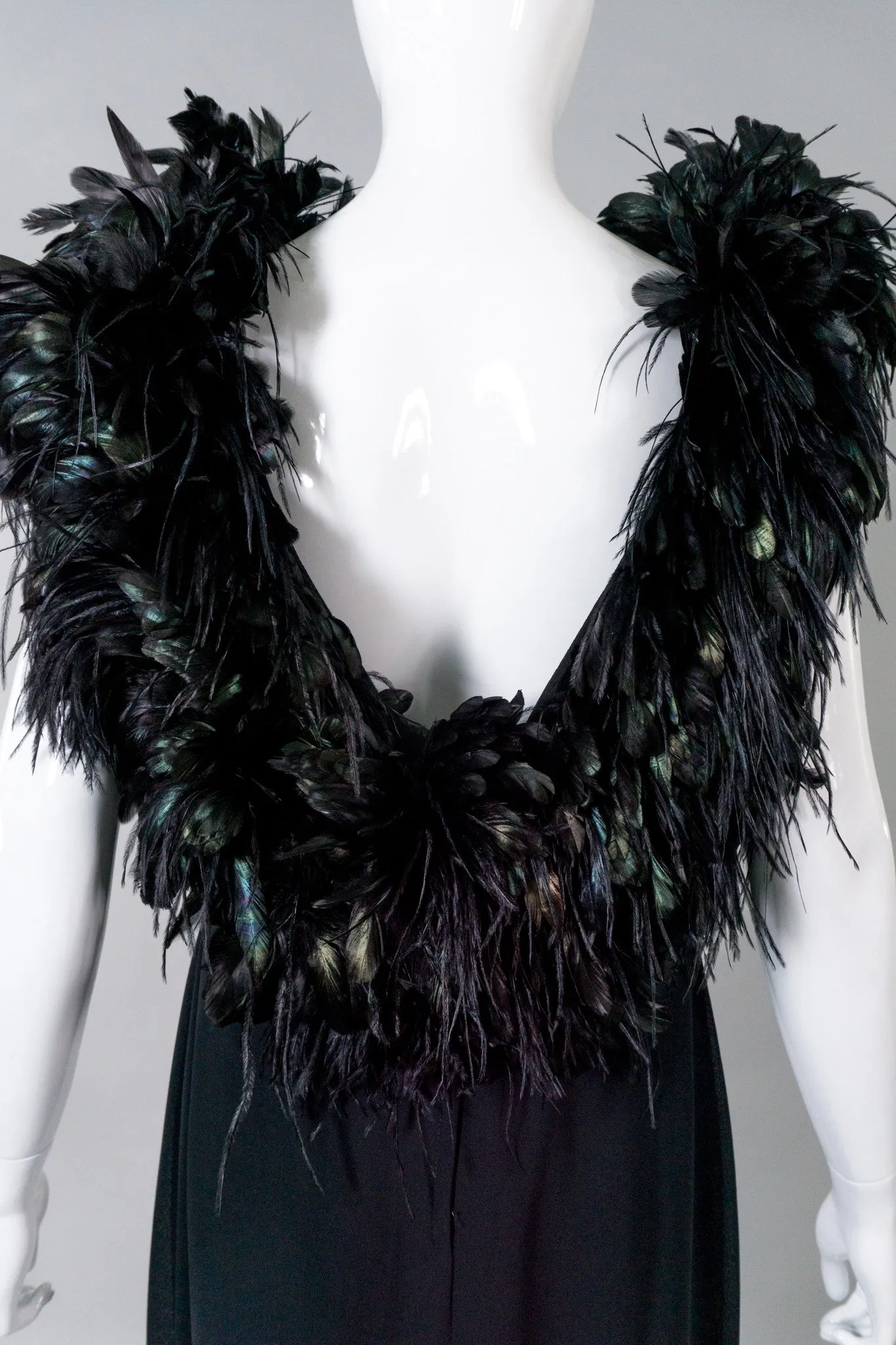 Feather Neckline Cocktail Dress