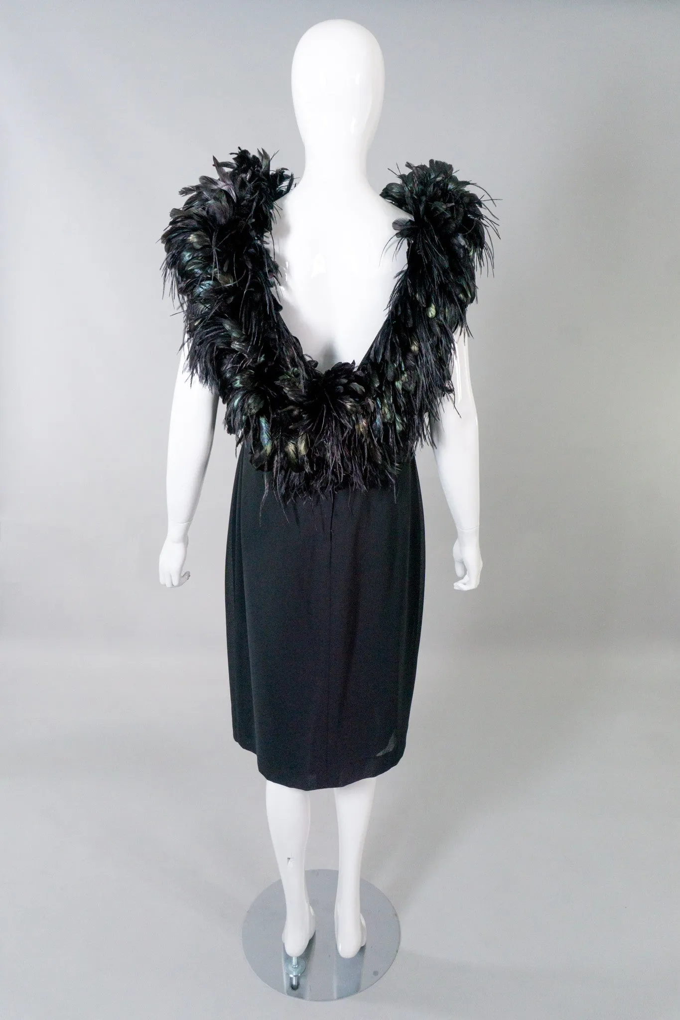 Feather Neckline Cocktail Dress