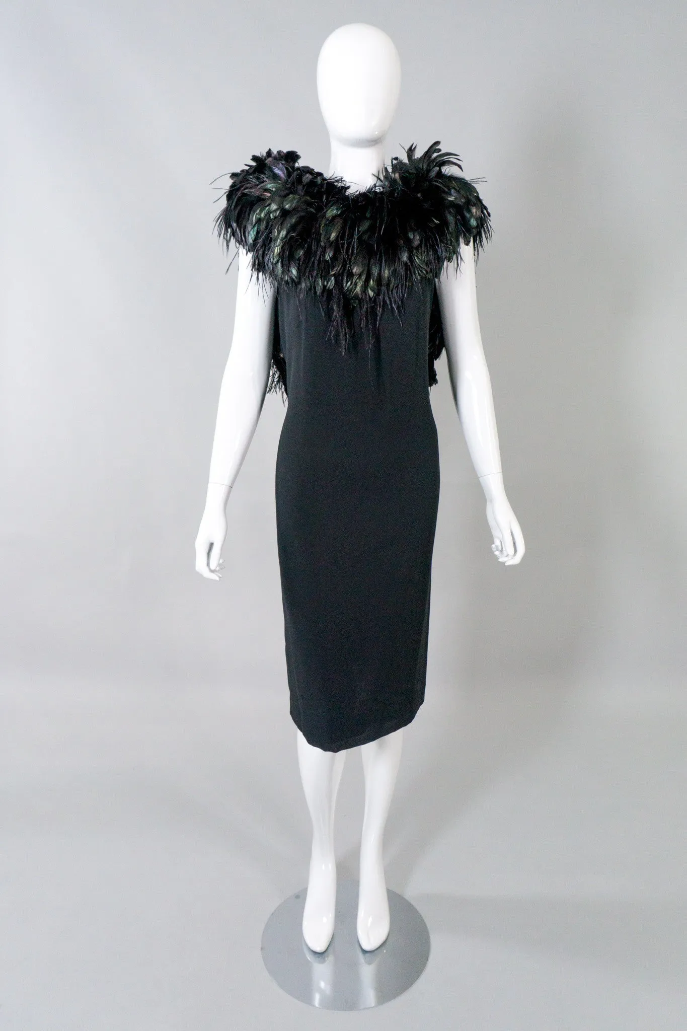 Feather Neckline Cocktail Dress