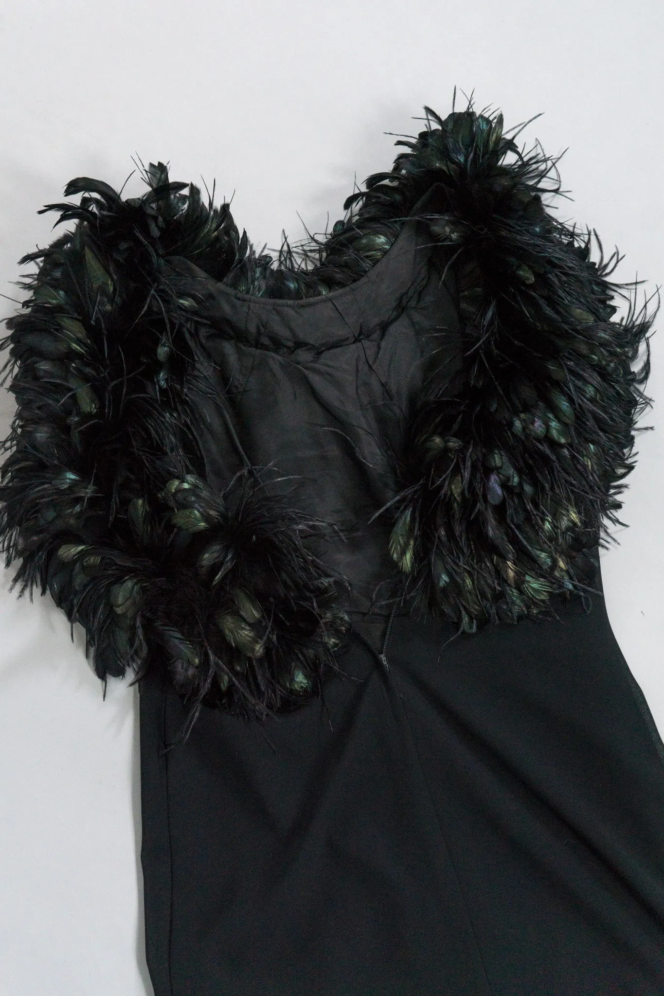Feather Neckline Cocktail Dress