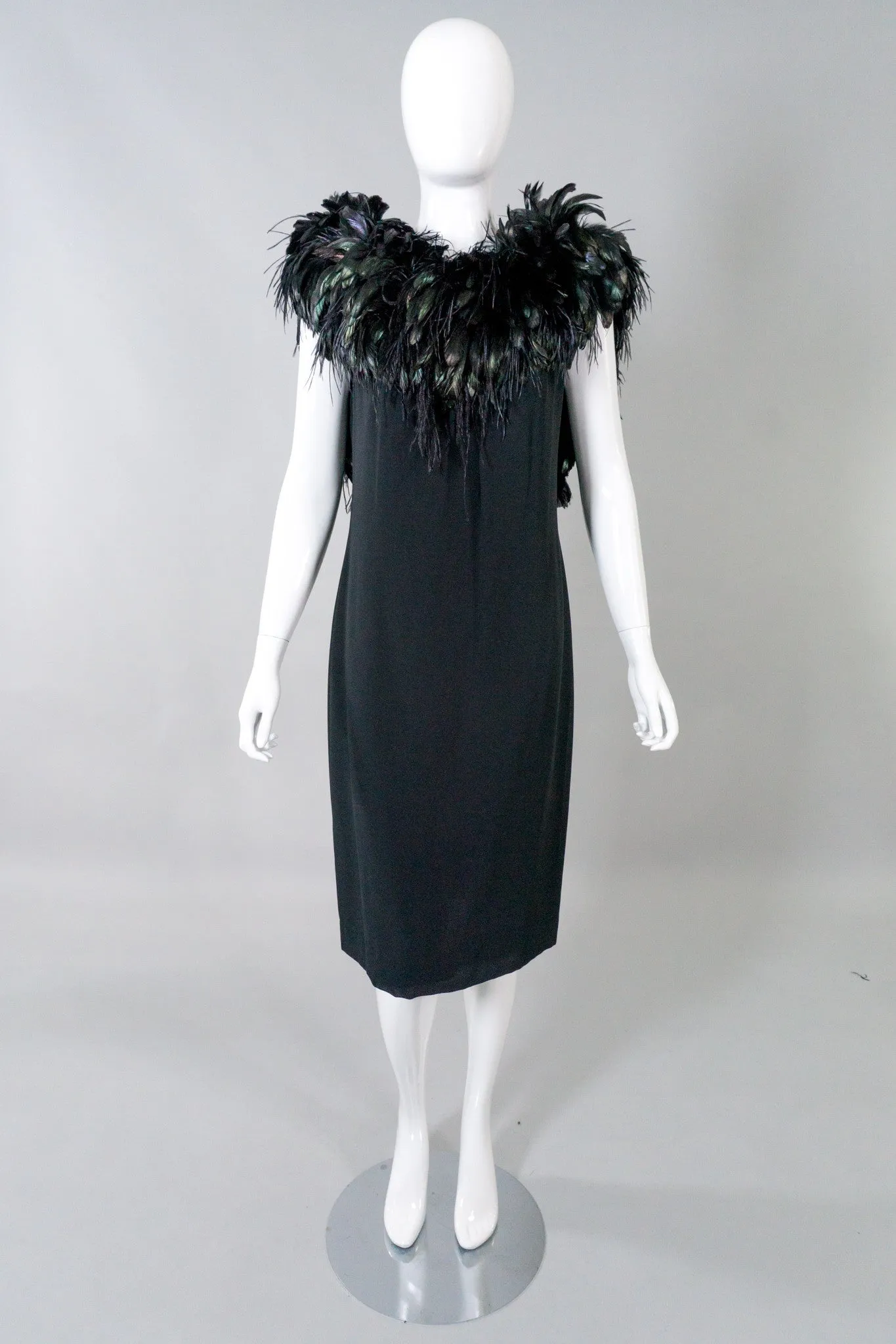 Feather Neckline Cocktail Dress