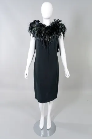 Feather Neckline Cocktail Dress