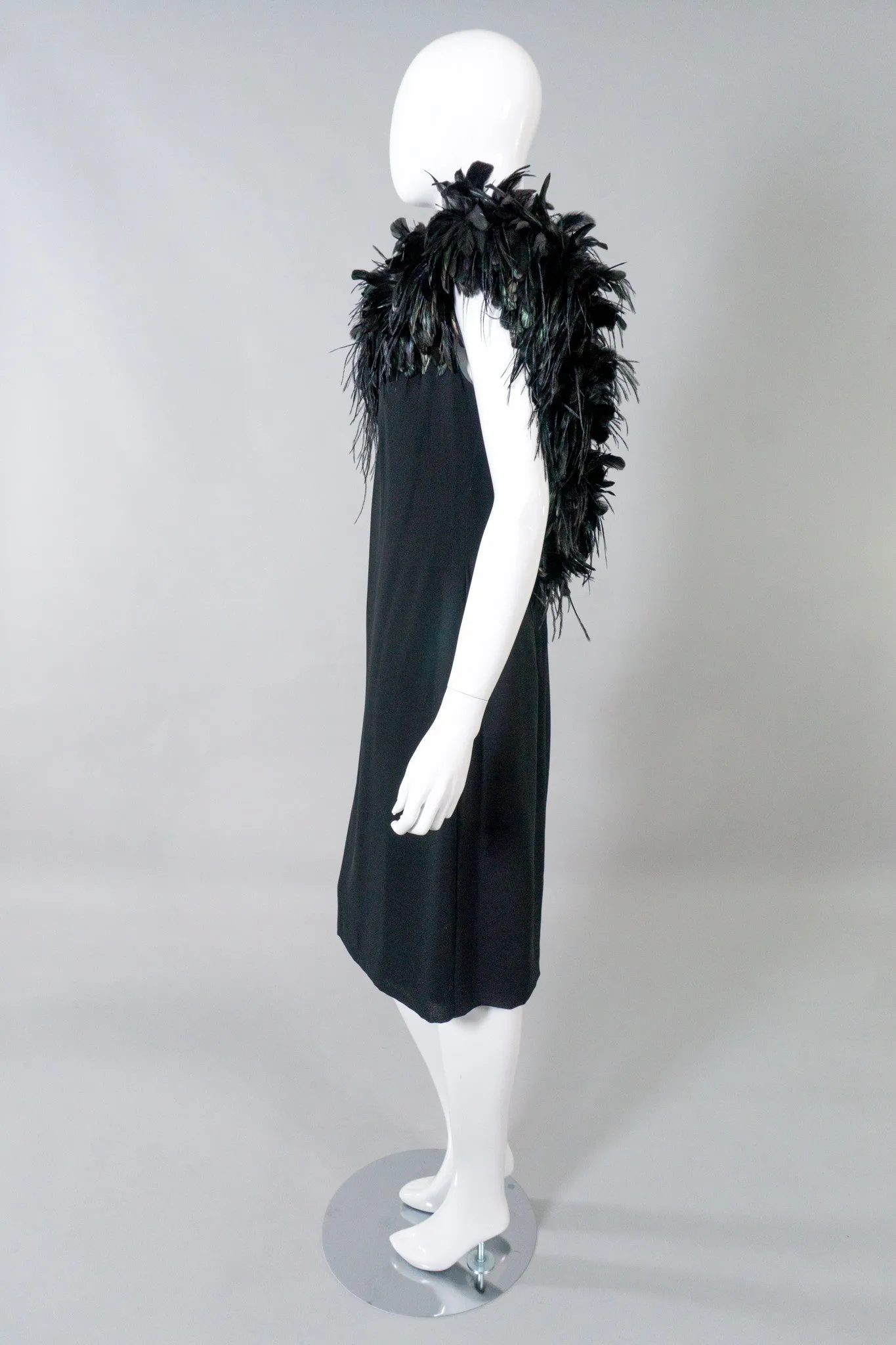 Feather Neckline Cocktail Dress
