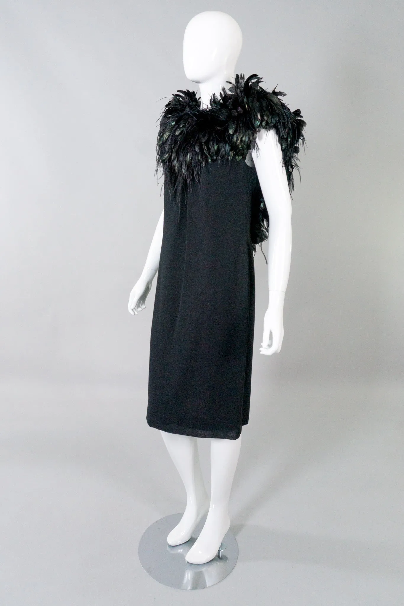 Feather Neckline Cocktail Dress
