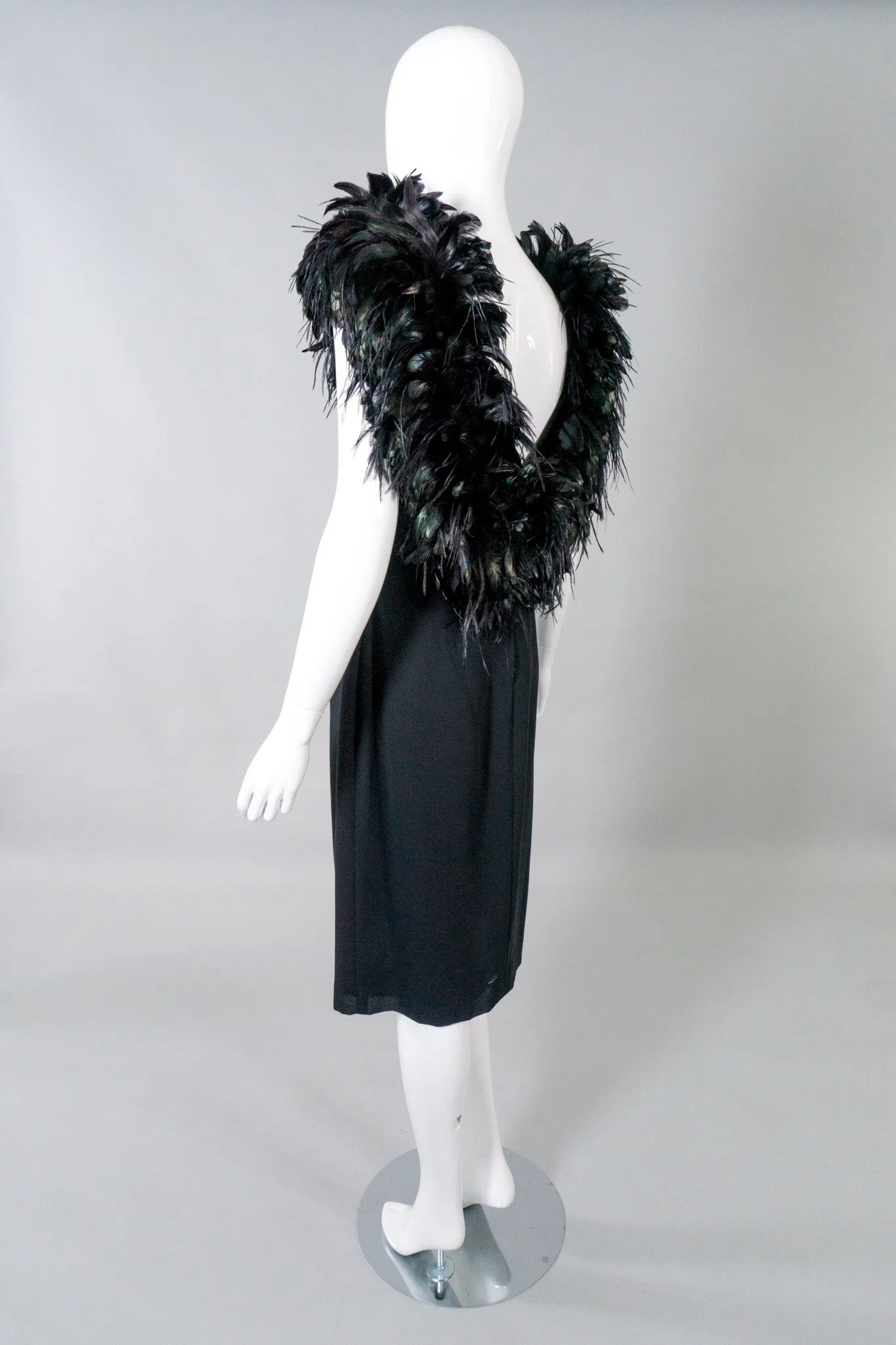 Feather Neckline Cocktail Dress