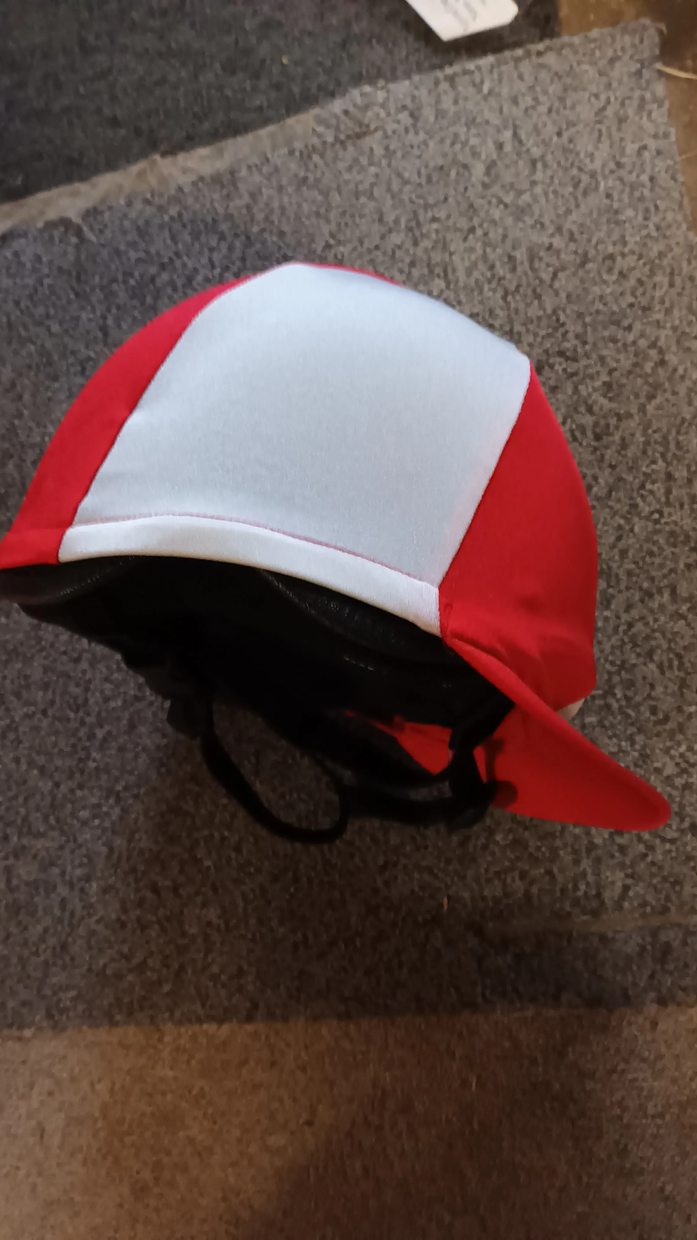 Festive Red & White striped Hat Silk One size Christmas Ride Dress up