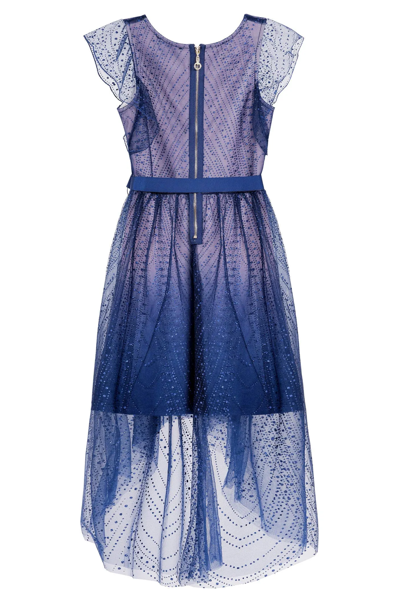 Fit & Flare Sparkle Mesh Dress