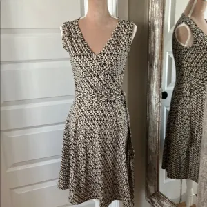 Fit and Flare Faux Wrap Dress