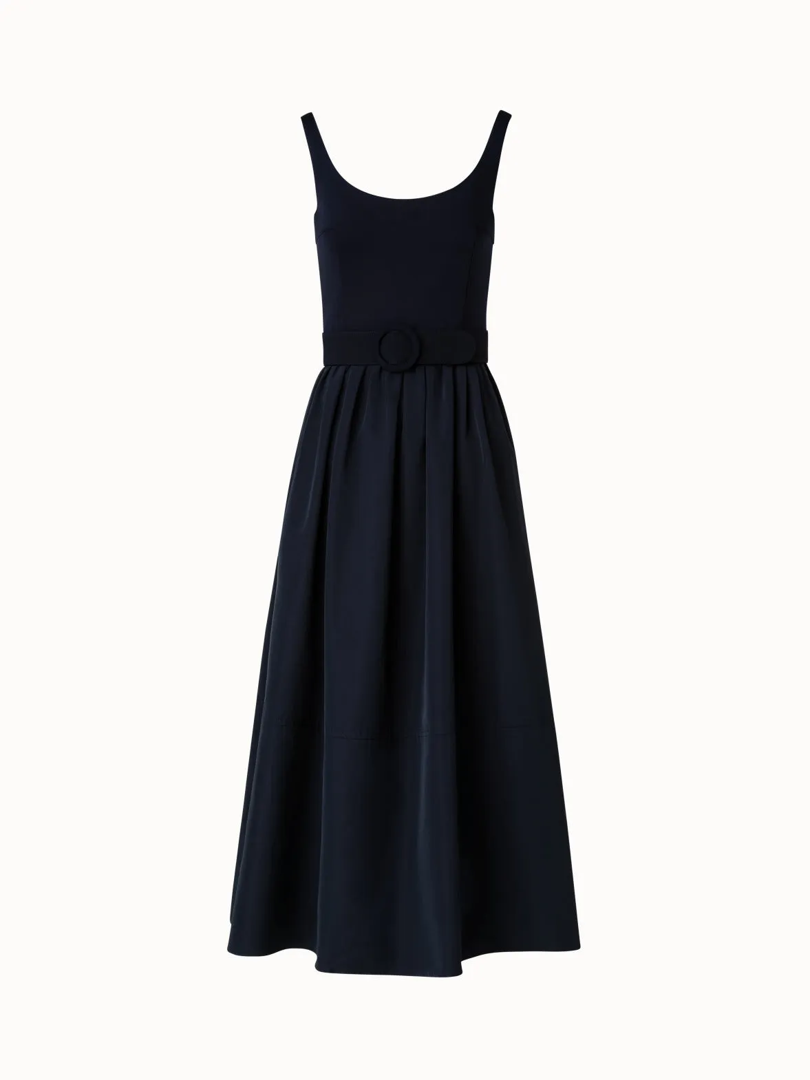 Fit and Flare Volume Taffeta Midi Dress