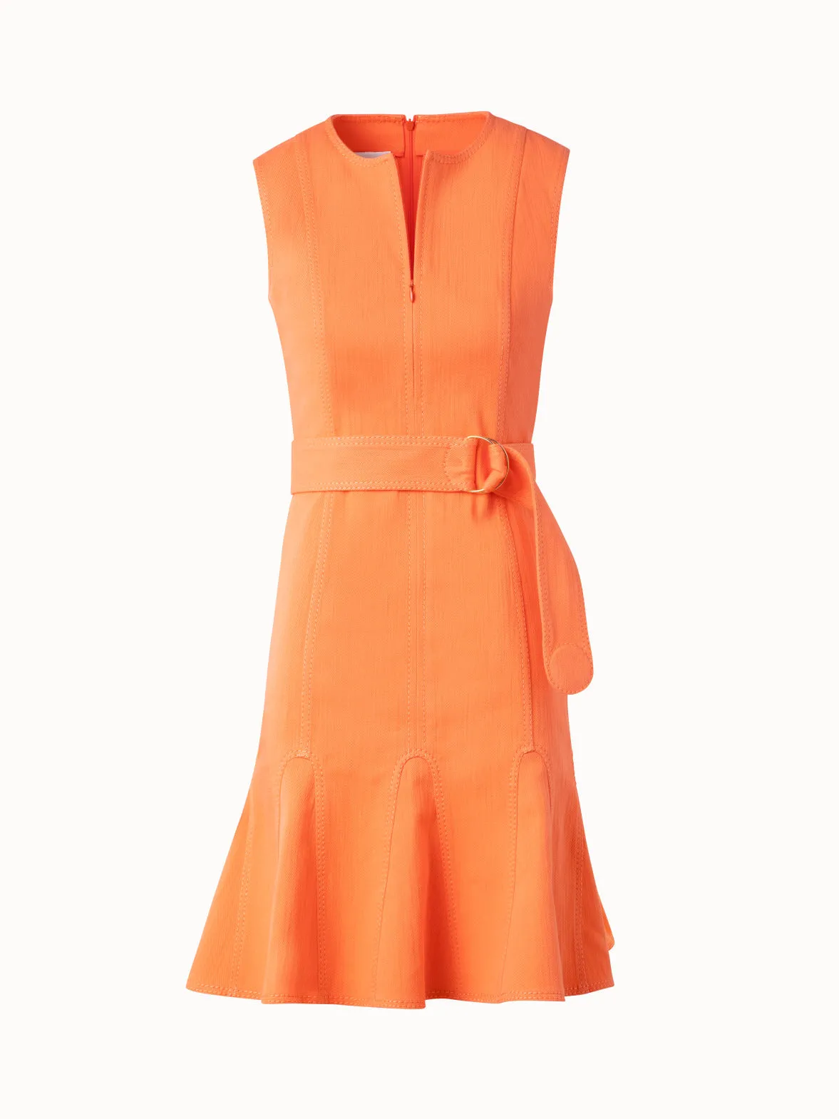 Flared Cotton Denim Dress