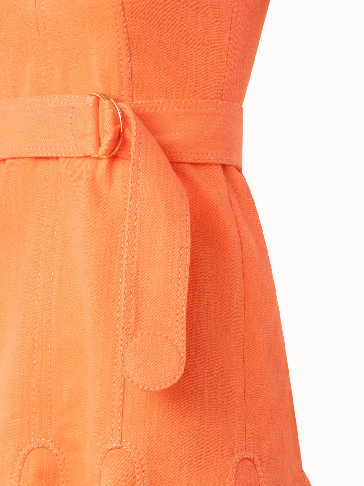 Flared Cotton Denim Dress