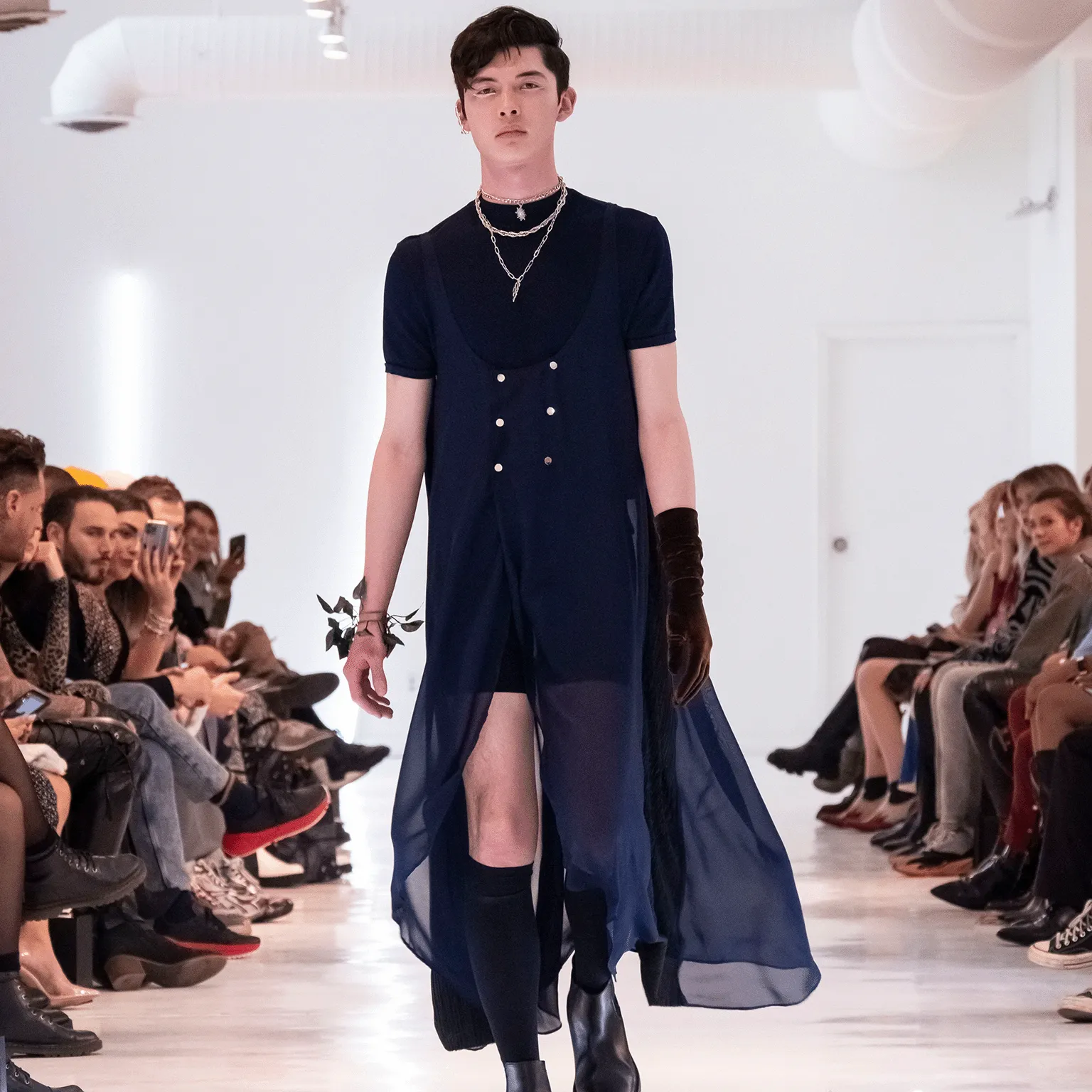 Flared Tank Dress with Side Fins
