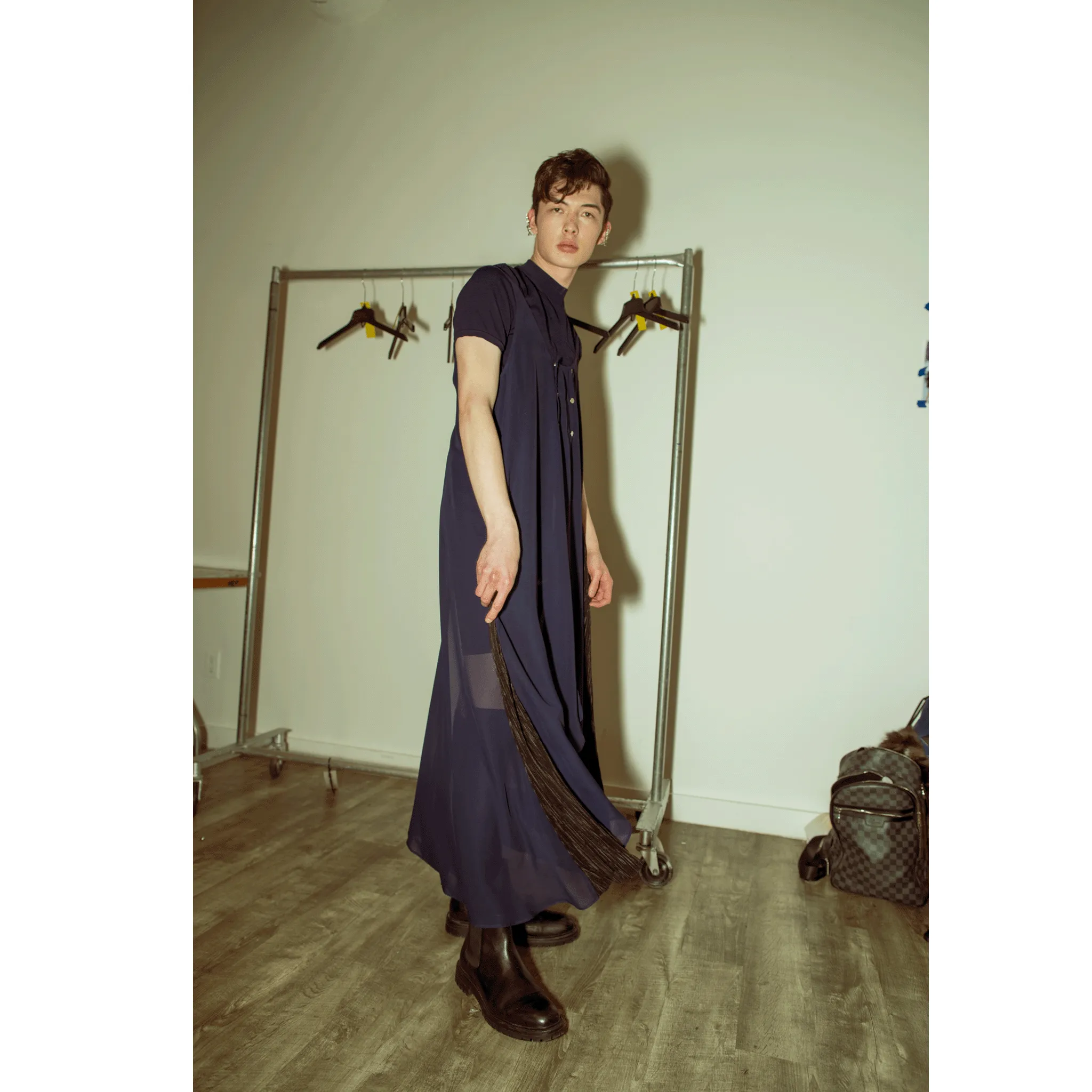 Flared Tank Dress with Side Fins