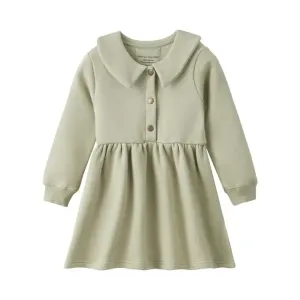 Fleece Organic Cotton Polo Dress, Holiday Joy