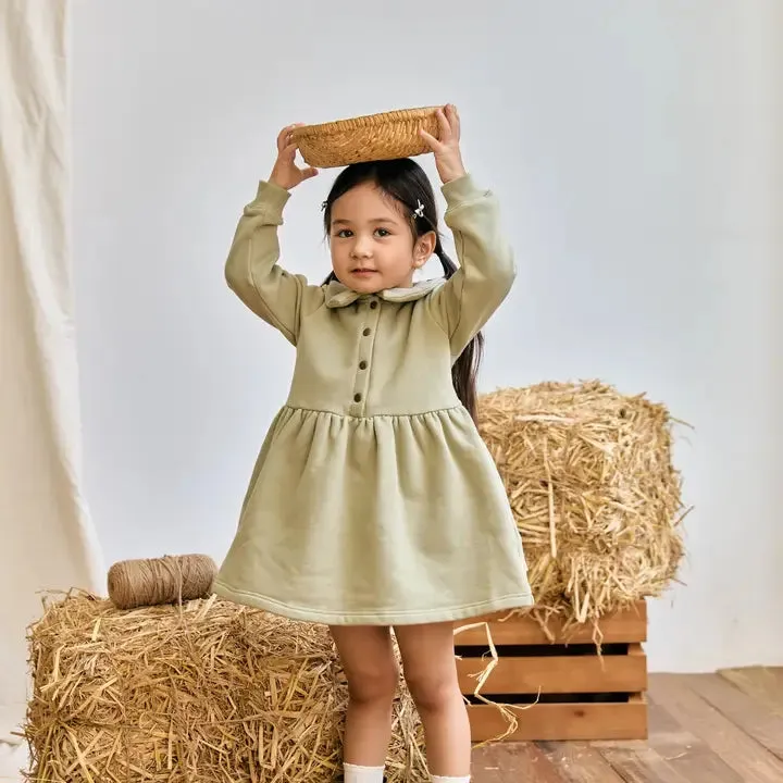Fleece Organic Cotton Polo Dress, Holiday Joy