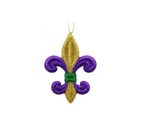 Fleur de Lis Glitter Ornament - Assorted