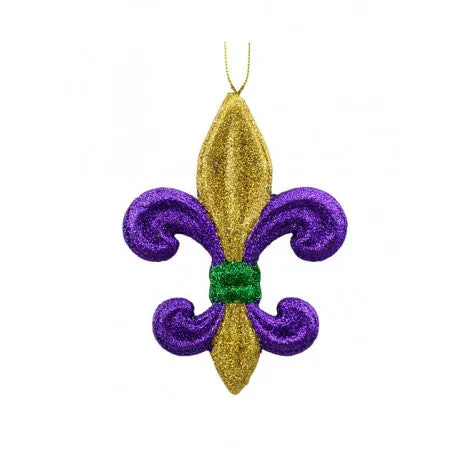 Fleur de Lis Glitter Ornament - Assorted